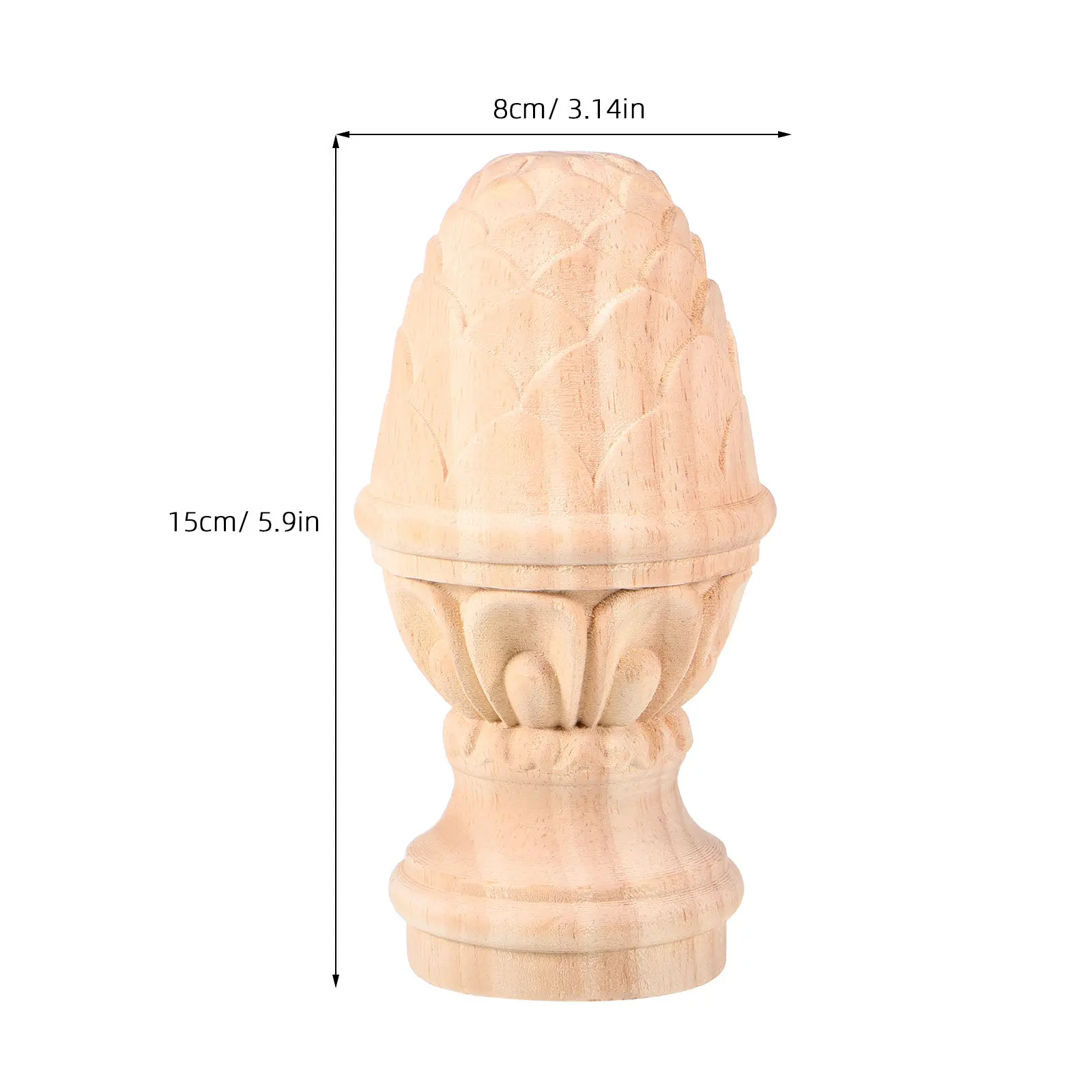 Carved Wooden Stair Finials European Style Stair Post Caps Decorative Wood Craft Indoor Home Staircase Wooden Stairs Finials