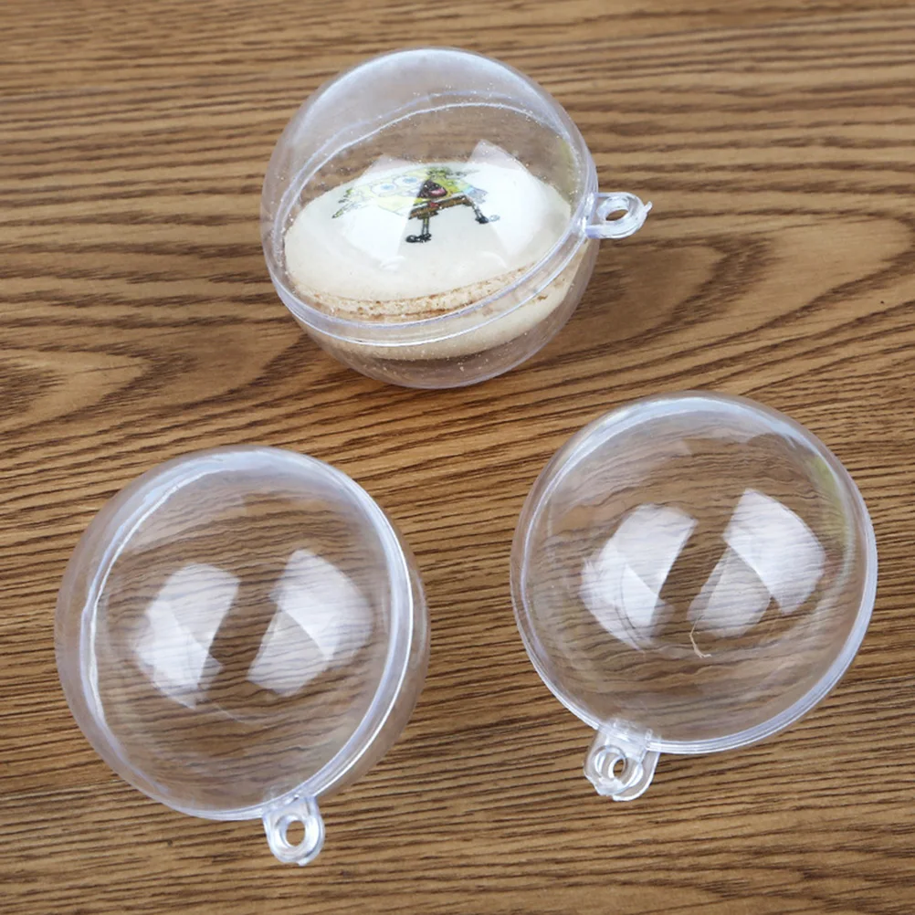 

15 Pcs Spherical Boxes Transparent Wedding Favor C C Macaron Storage Biscuit Container