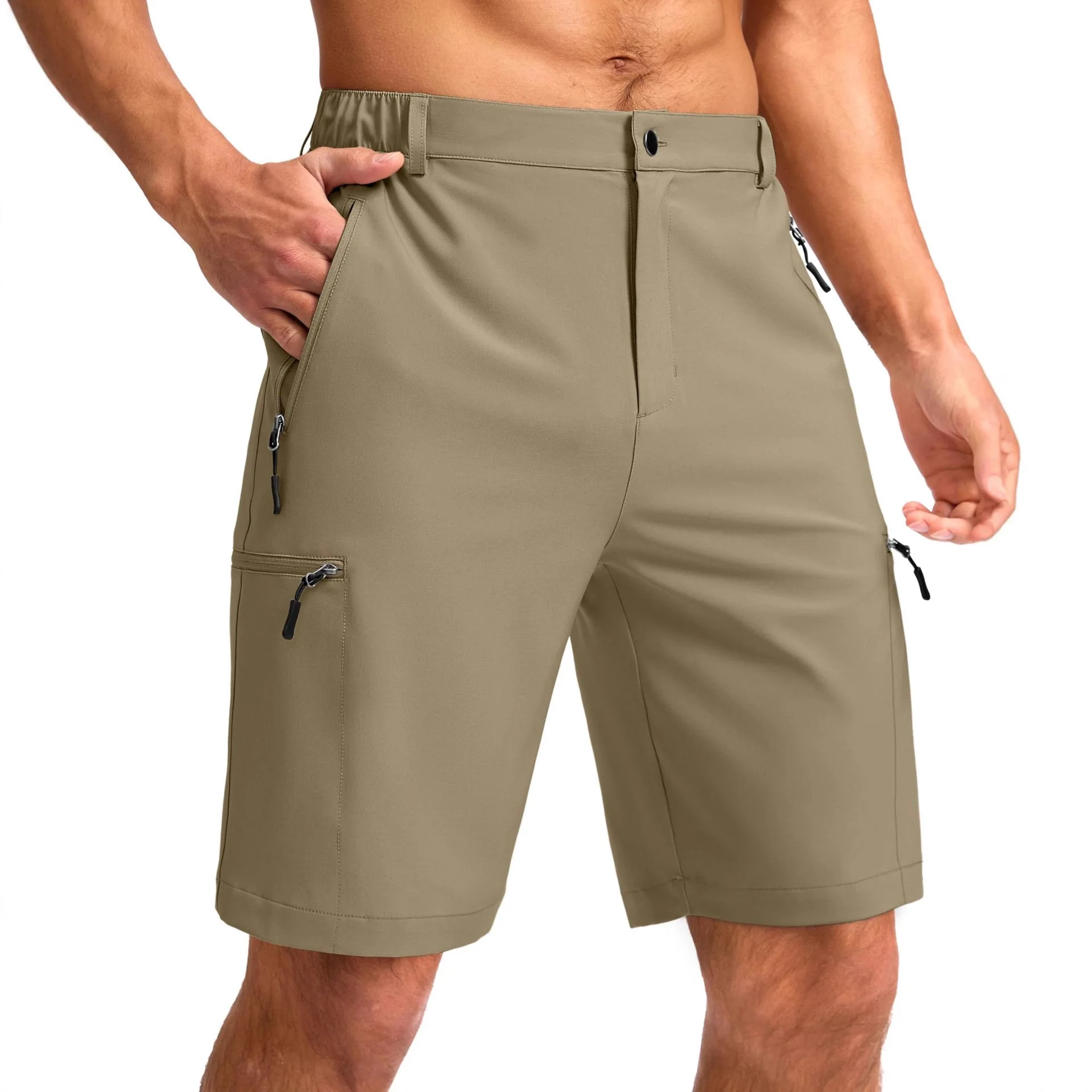 Men's Quick-Drying Breathable Outdoor Sports Tooling Casual Shorts Multi-Pocket Zipper Shorts