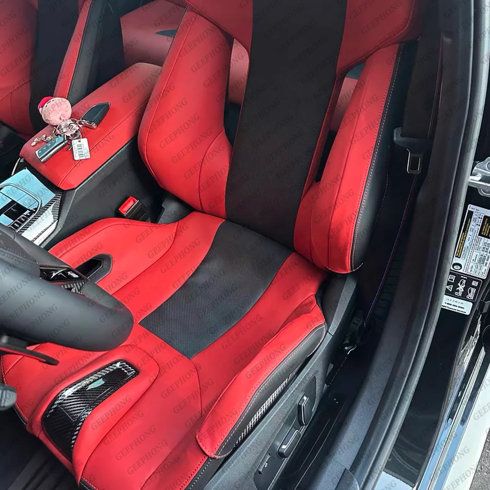 For BMW G87 M2, G80/G81 M3, G82/G83 M4, F90 M5 & F92 M8 – Genuine Leather Protective Case for M Carbon Bucket Seat Side Waist Bo