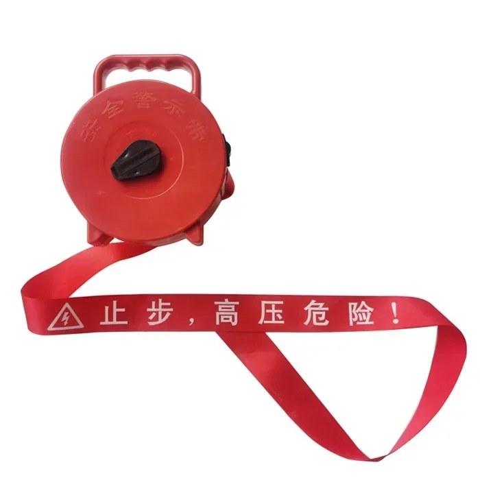 DurableIsolation Tape Boxed Canvas Warning Line Guardrail Polyester Reel Warning Tape Fabric Quality Electric Power Safety Warni