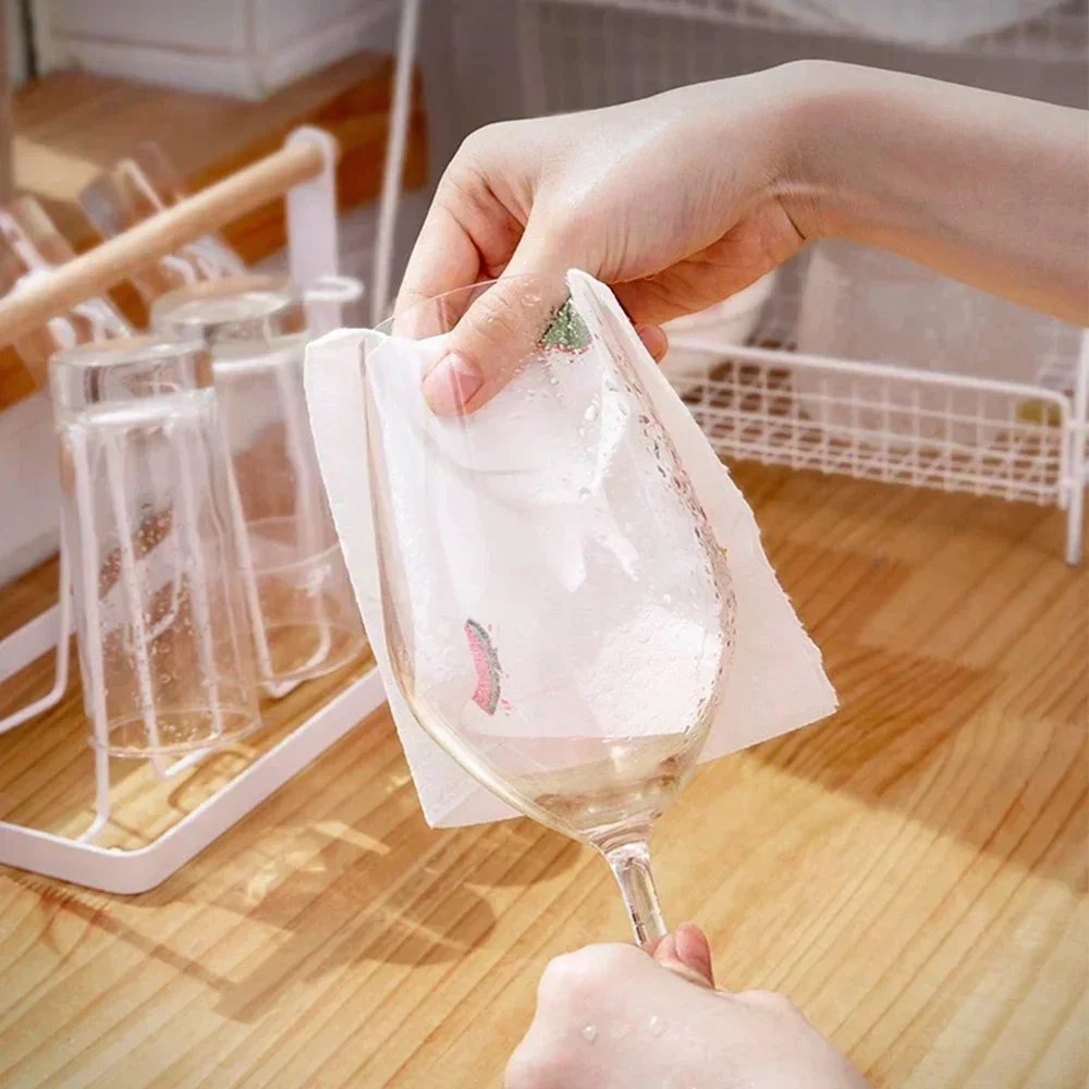 Kitchen Disposable Rags Thicken Reusable Non-Woven Cleaning Cloths Household Washing Dishcloths Cloth Paper Towels Scouring Pads