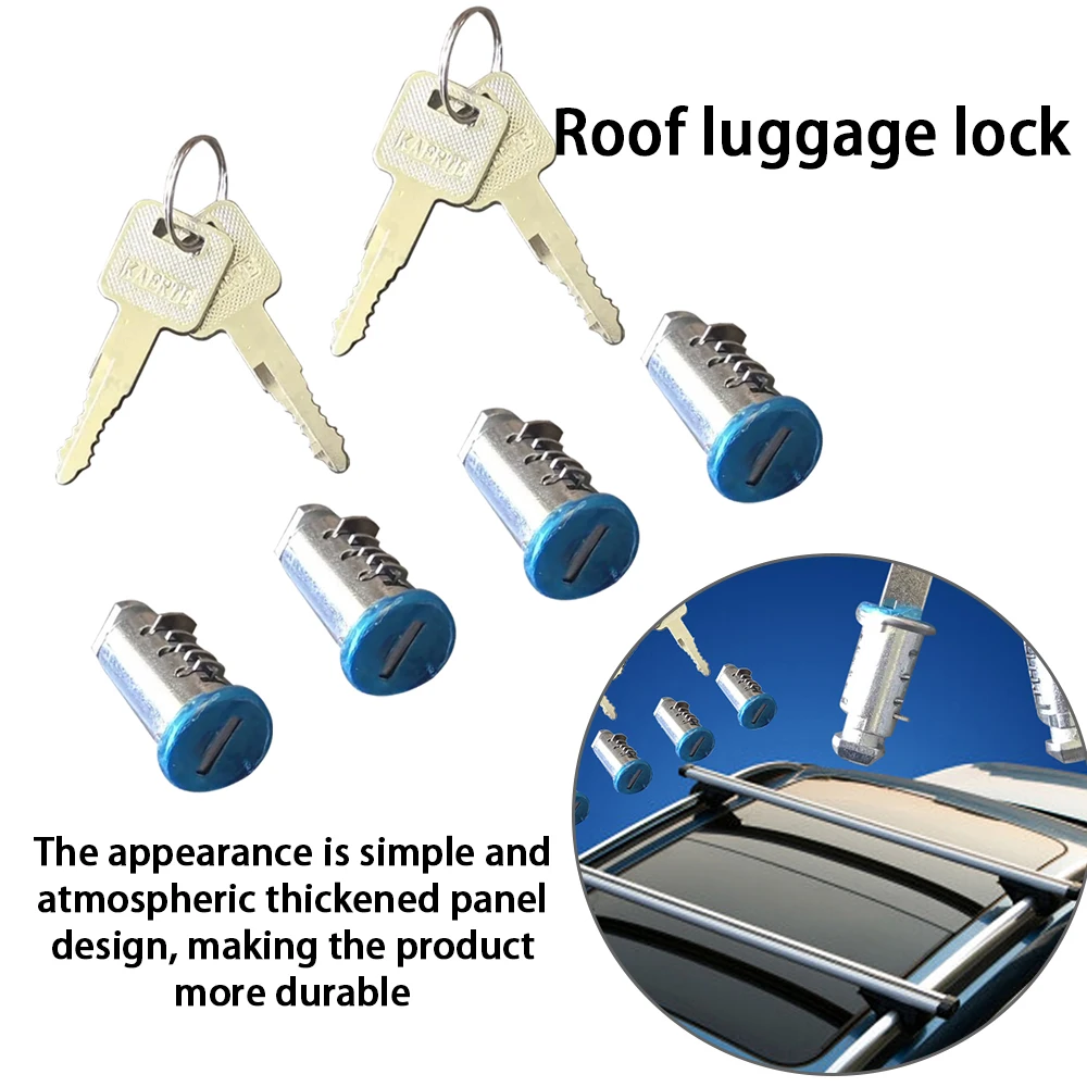 4/2 Set Roof Bar Rack Barrel Security Locks with 2 Keys for Thule Halfords Roof Bars Cycle Carriers Exterior Parts Car Locks