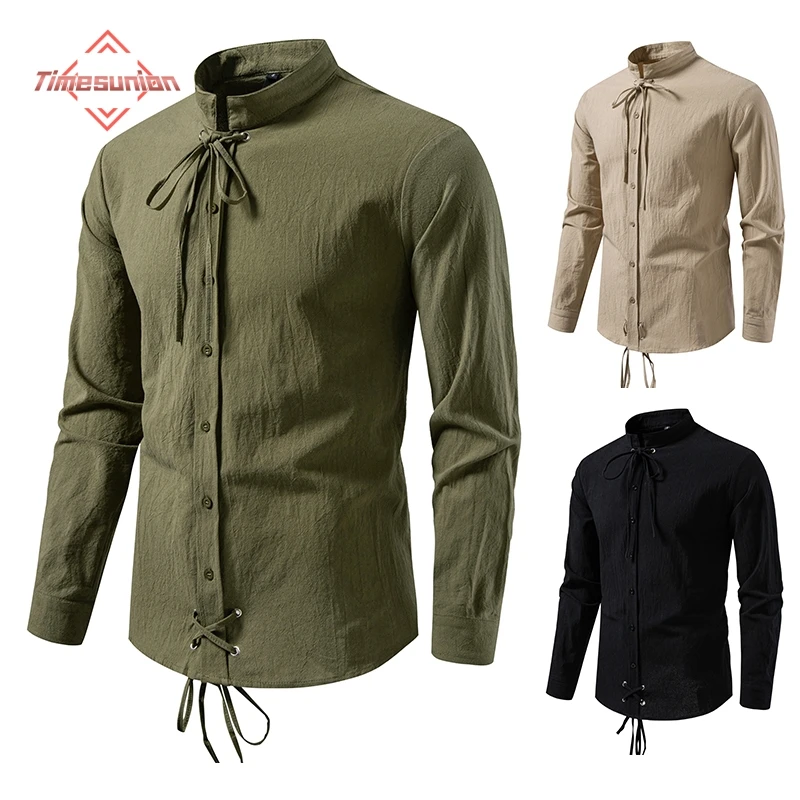 

Хлопковая рубашка, рубашка из 100% хлопка, мужская рубашка с длинным рукавом, винтажные рубашки для йоги среднего возраста, дышащая легкая уличная одежда