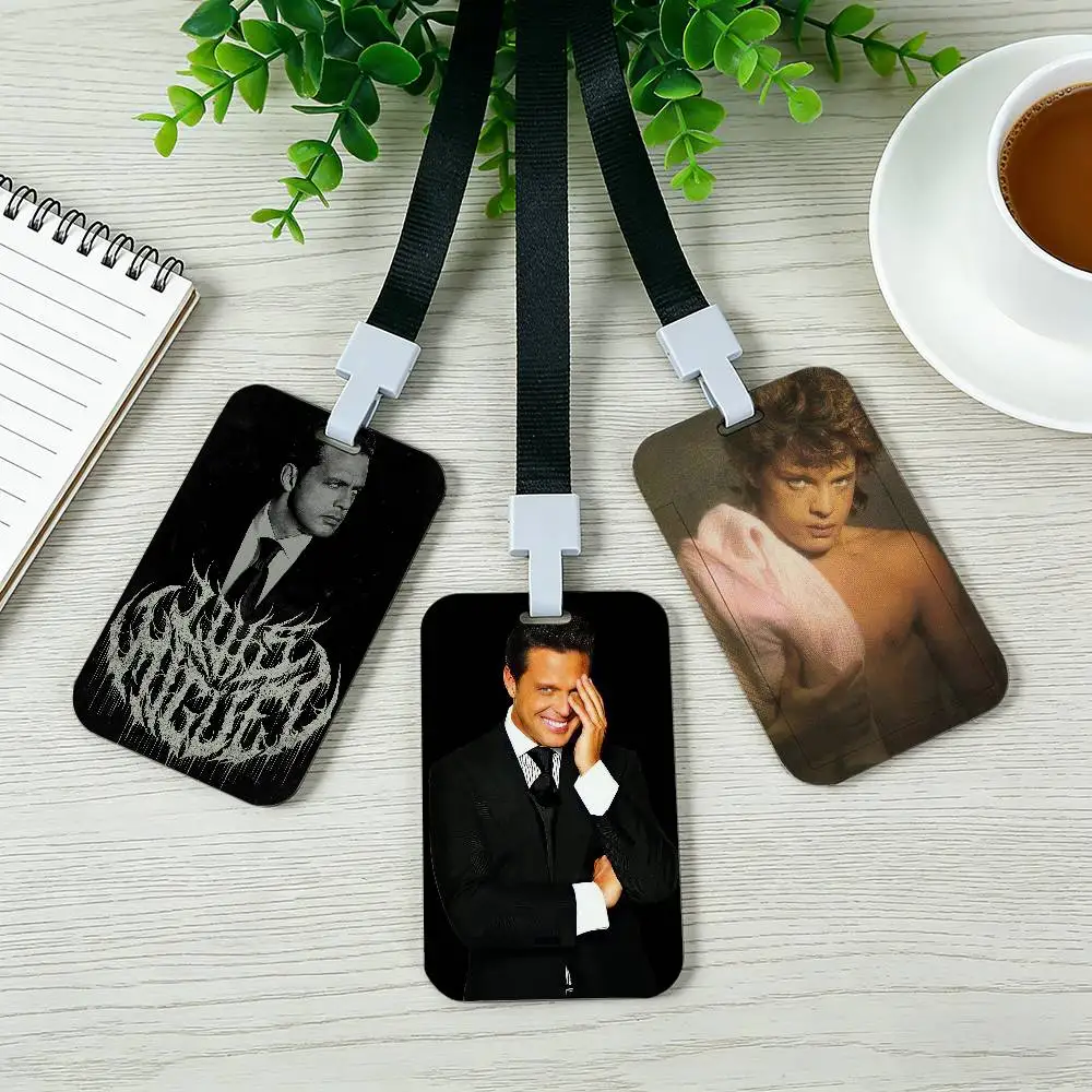 Singer L-Luis M-Miguel Pocket Credit ID Card Badge Tag Bus Card Holder Pass Case With Neck Strap Lanyard