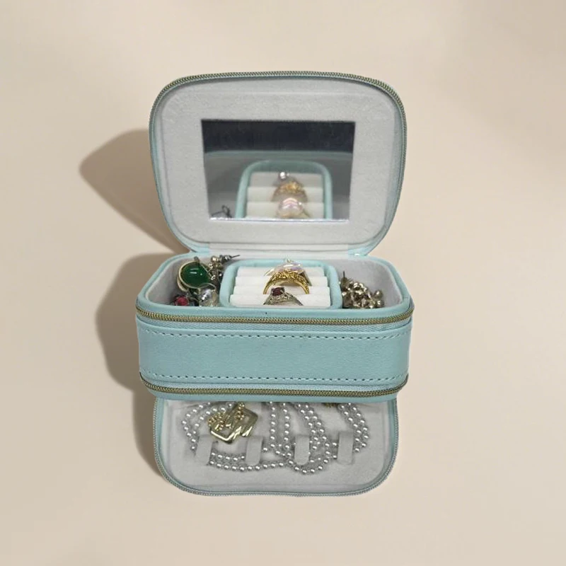 منظم مجوهرات السفر المحمول للنساء صندوق سوار قلادة عصابة بسيط وأنيق وخفيف الوزن صندوق تخزين مجوهرات صغير #1