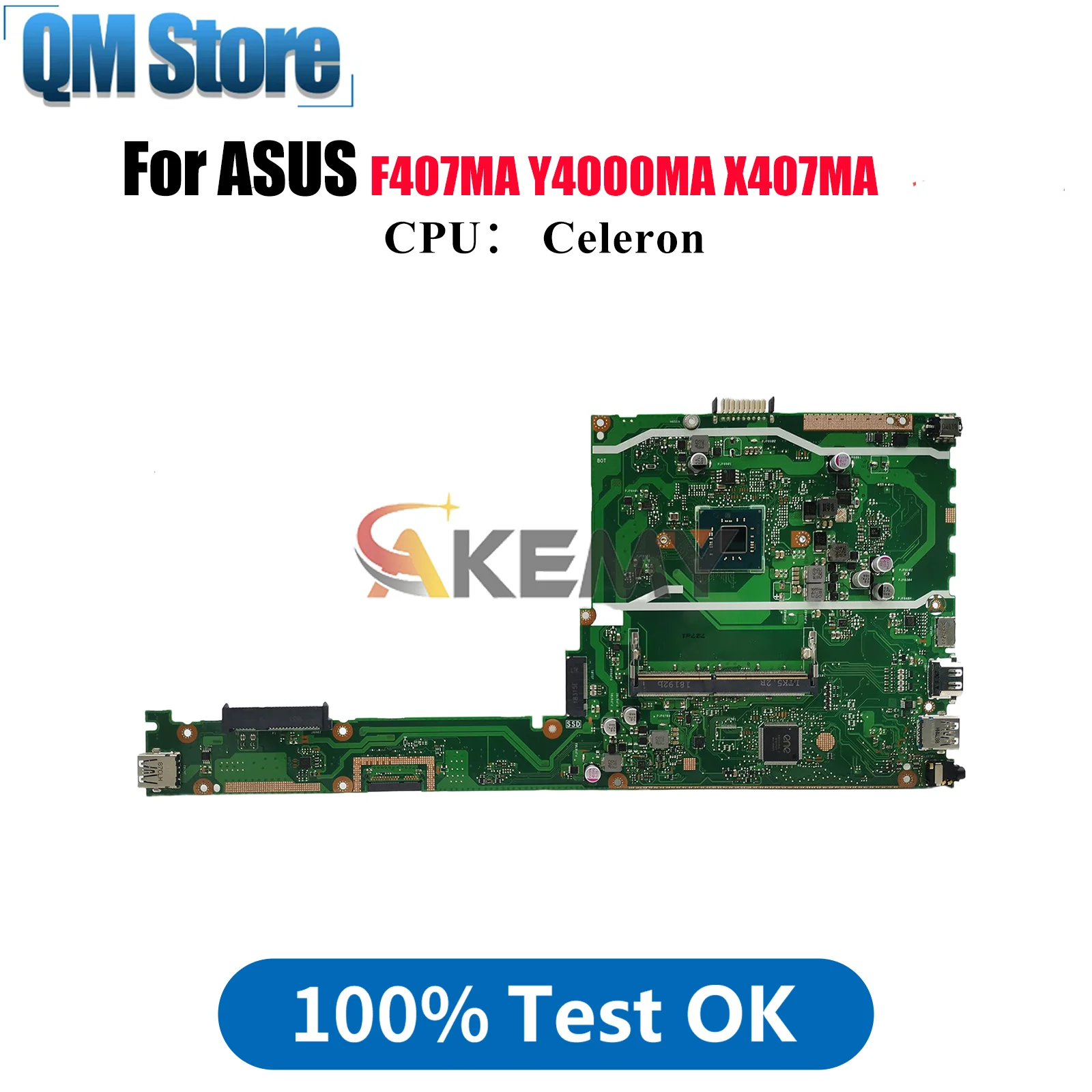 

X407MA Материнская плата для ноутбука ASUS VivoBook X407MA Y4000MA X407M F407MA Материнская плата для ноутбука с процессором Celeron 100% тестирование OK stk