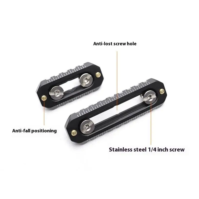 Mini-Schiene, Anti-Off-Schnellspanner, Dicke 6 mm, Länge 46/70 mm, mit 1/4 Zoll Schrauben, Sicherheitsnadeln für Griff, Kamerakäfig