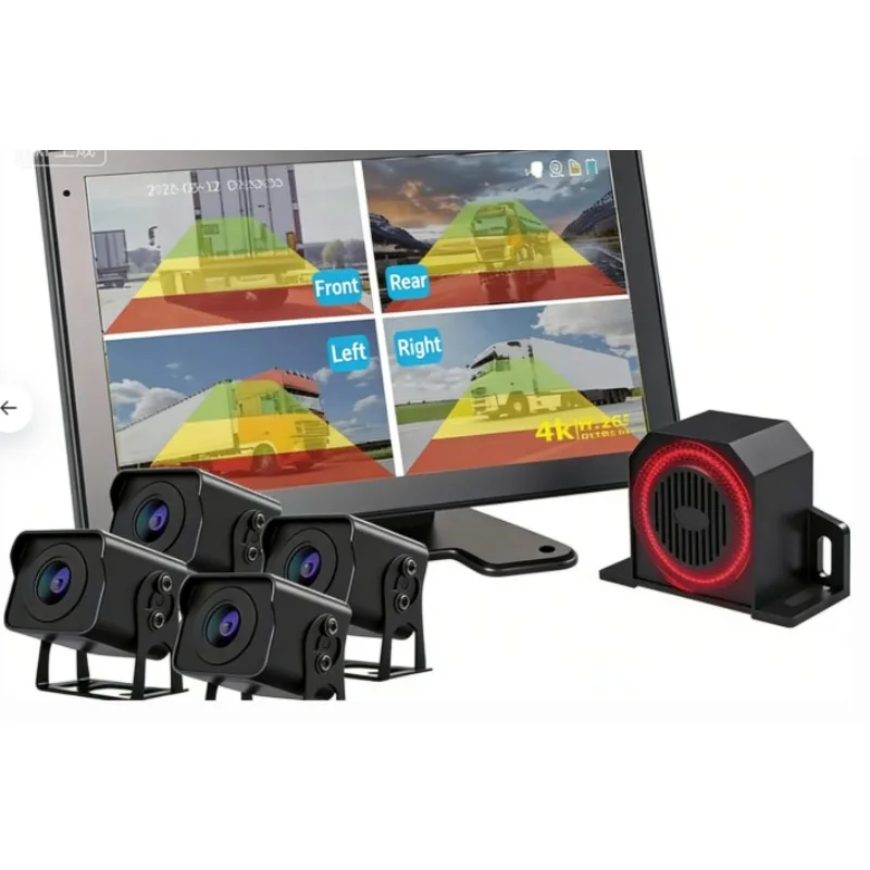 4-Channel 360-Degree Truck Camera System with AHD IPS Monitor Waterproof Function Provides Comprehensive Panoramic View Vehicle