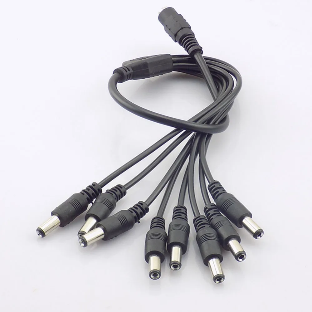 12V DC Power Supply 1 Female to 2 3 4 5 8 Male way Splitter Plug extension Cable cord connector 5.5*2.1mm for Led strip light