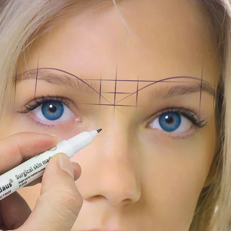 Surgical Skin Marker For Eyebrow Skin Marker Pen Tattoo Skin Marker Measure Measuring Ruler Set Tool