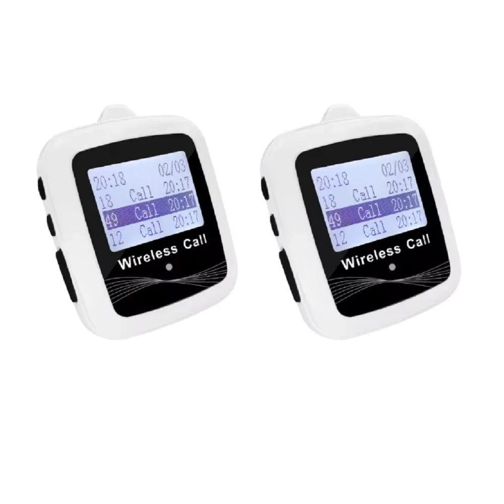 433.92MHz Multiple Language Russian Wireless Wrist Watch Pager Receiver Restaurant Hotel Waiter Calling System With Call Button