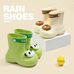 Children's Rain Boots Boys and Girls Cute Cartoon Waterproof Non-slip Soft Soles Kindergarten Baby Water Shoes