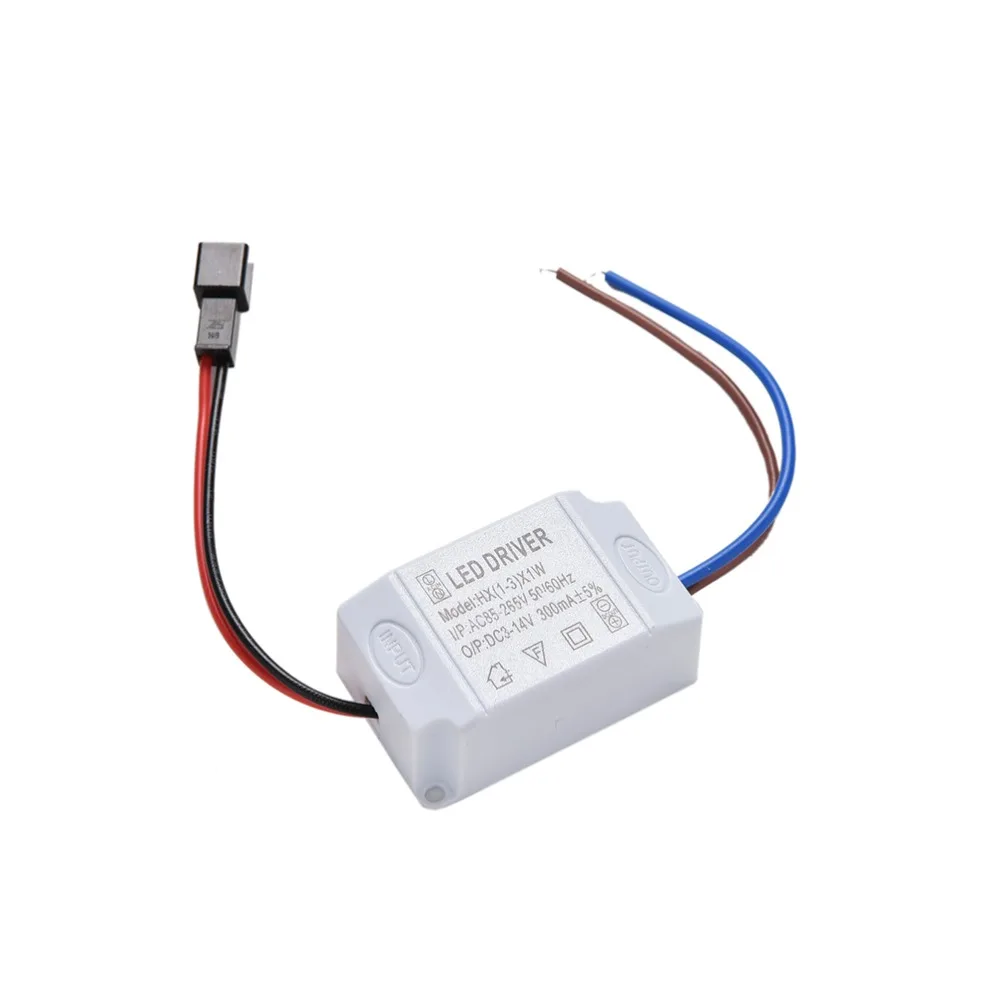 محول إلكتروني محول إمداد طاقة ليد ، بسيط AC 85V-forker V إلى DC 3-14V 300mA ، 3X1W ، شريط إضاءة
