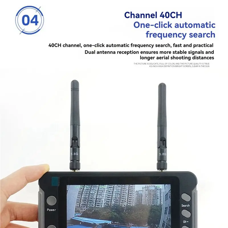 T23C 2X 5.8G FPV Monitor With DVR 40CH 4.3 Inch LCD Display 16:9 NTSC/PAL Auto Search Video Recording RC FPV Multicopter