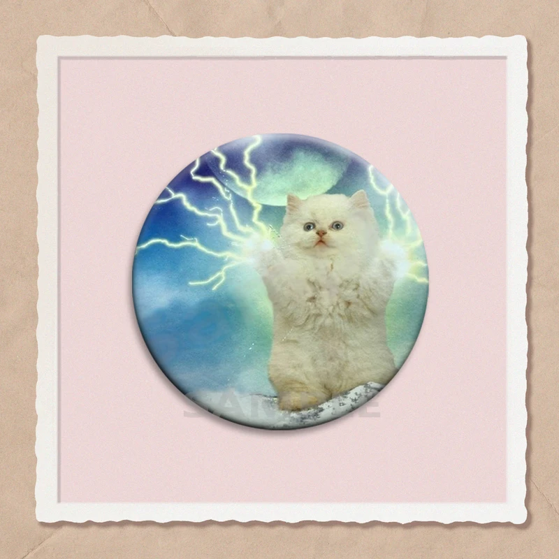 Cute Funny Rainbow Alien Cat Button Pins Backpack Clothing Decor Brooch Cartoon Science Fiction Badge Jewelry Gifts for Kids