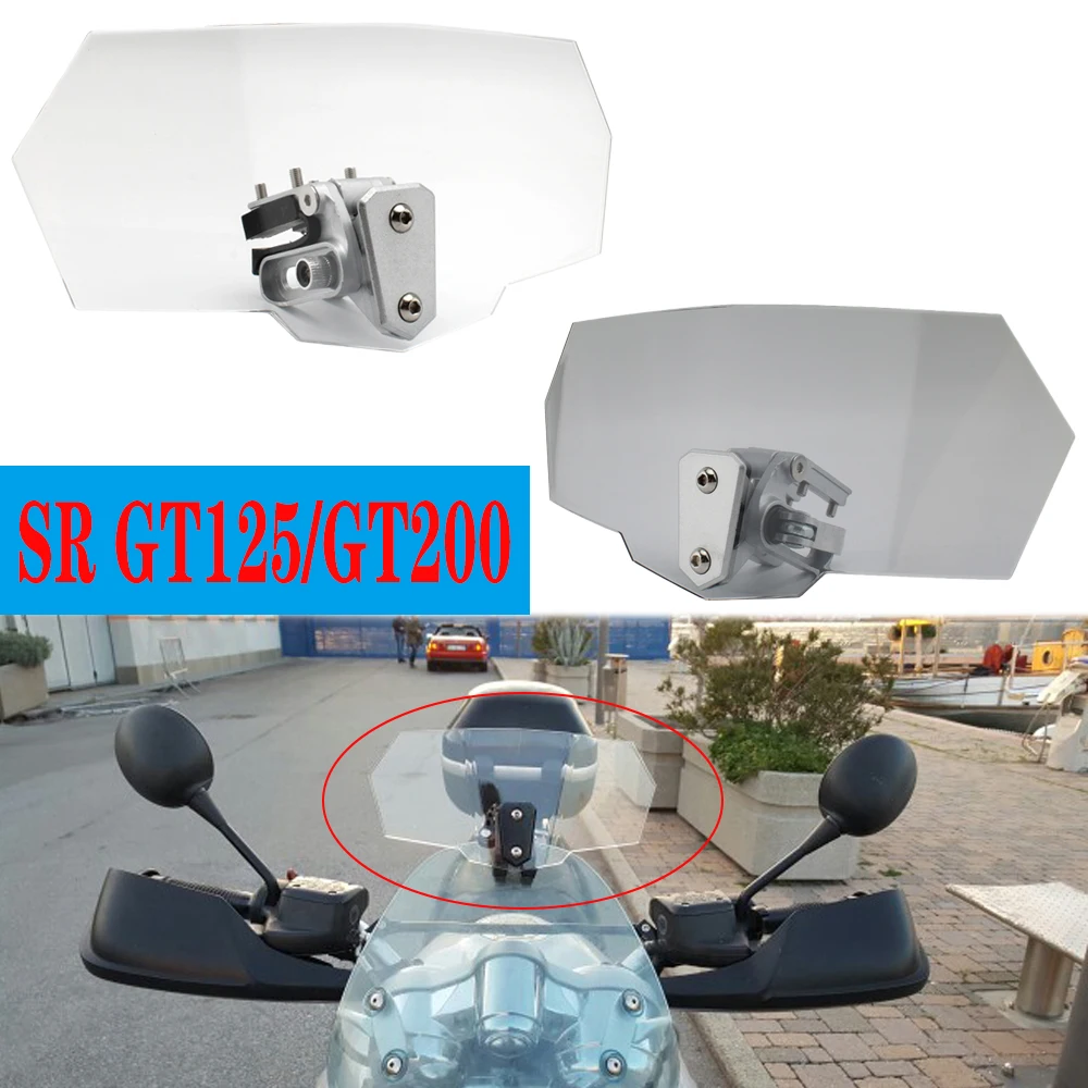 Für APRILIA SR GT200 2022-2026/GT125 2022-2024 Motorrad Windschutzscheiben-Erweiterung Verstellbarer Spoiler Aufsteckbarer Windschutzabweiser