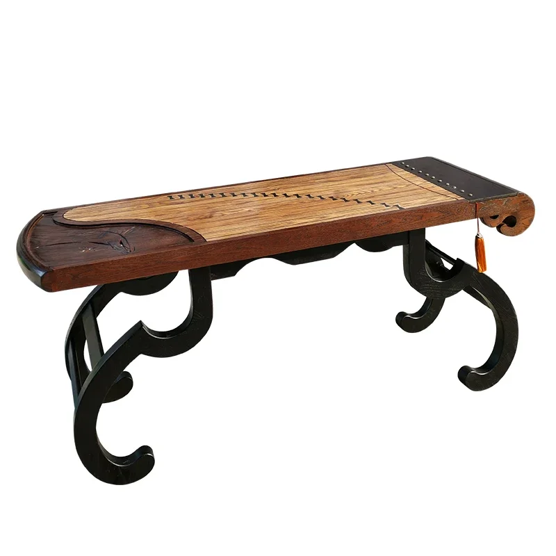 

New Chinese Guzheng coffee table, solid wood creative Zen tea table study table antique, national style art tea table