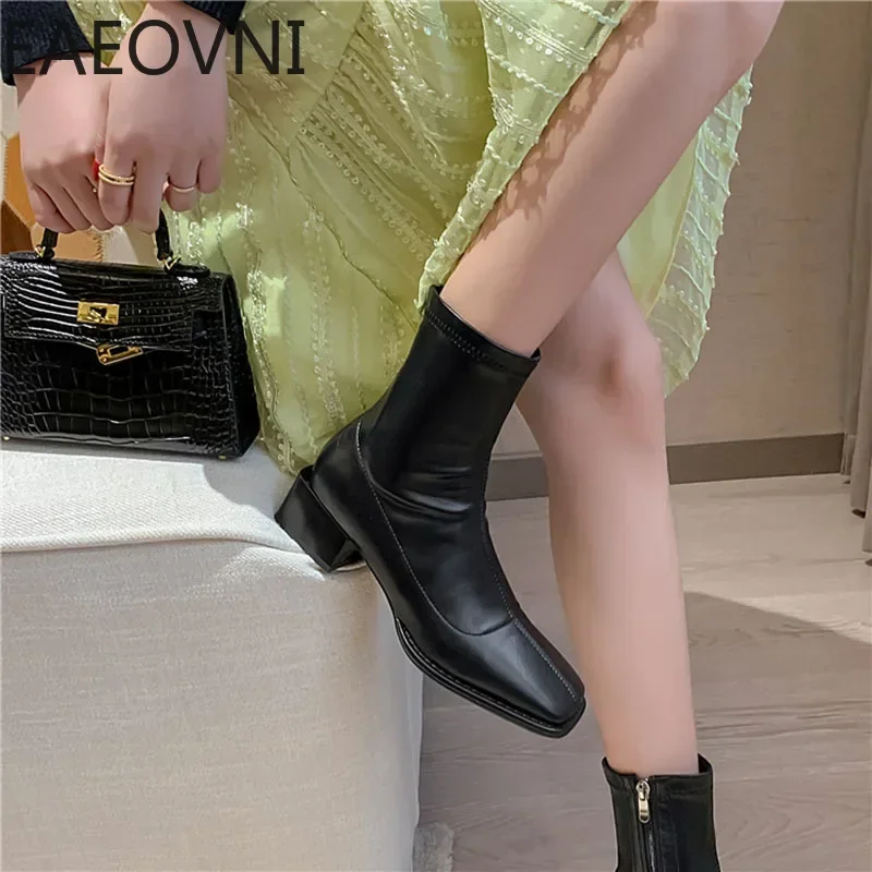 Fashion Style Ankle Boots Women Shoes Zippers Low Heel Bota Ladies Comfort Morder Short Bootties