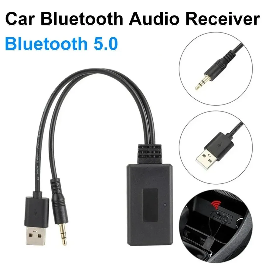 Adaptador de Audio Bluetooth Aux 3,5mm Cable receptor USB para coche para altavoz música Universal coche Bluetooth 5,0 receptor adaptador auxiliar