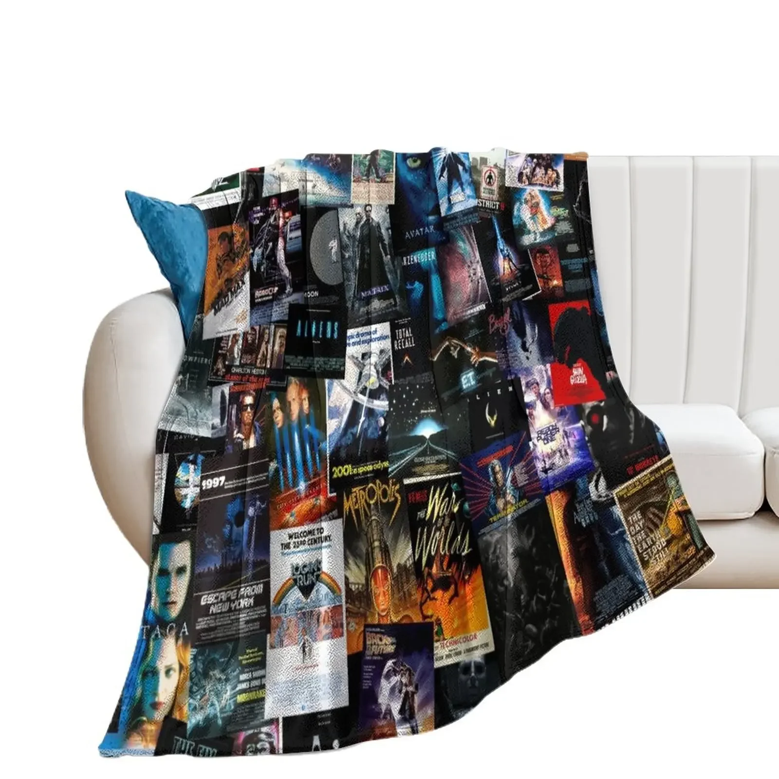 

Sci-Fi Movie Posters Throw Blanket Designers Cute halloween Furry Blankets