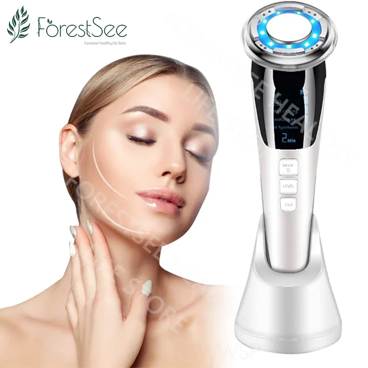 Ems Microcurrent Facial Massager Face Lifter Skin Tightener & Wrinkle Reducer Hot & Cold Facial Skin Care Beauty Device