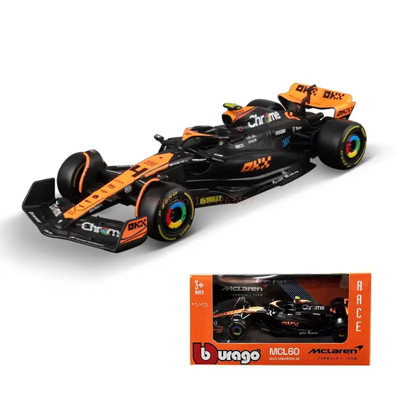 Nieuwe Bburago 1:43 Mclaren MCL60 Marokkaanse versie Pps Singapore Model Auto Legering Miniatuur Diecast # 4 Mcl60 F1 Speelgoed Kerstcadeaus