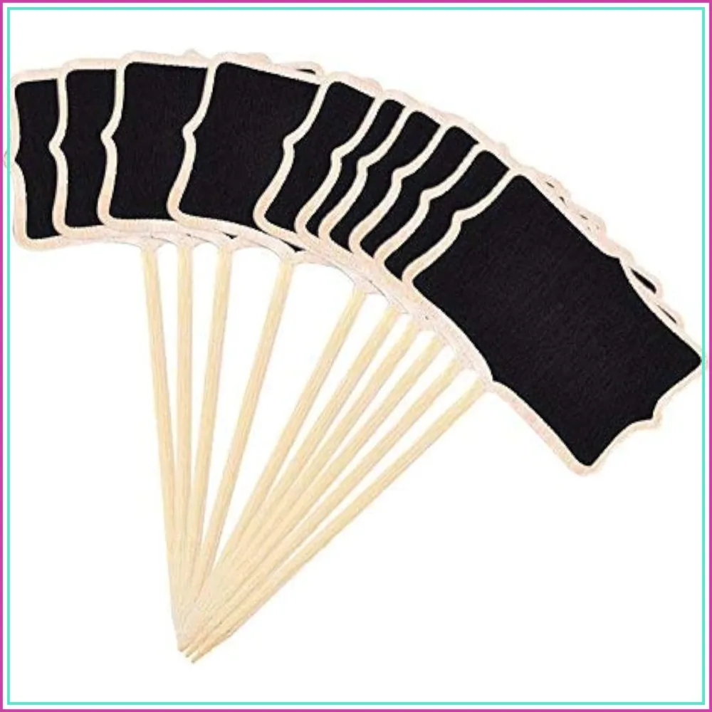 

20 Pcs Wood Chalkboard Plant Tags, Wooden Stakes Garden Labels for Plants