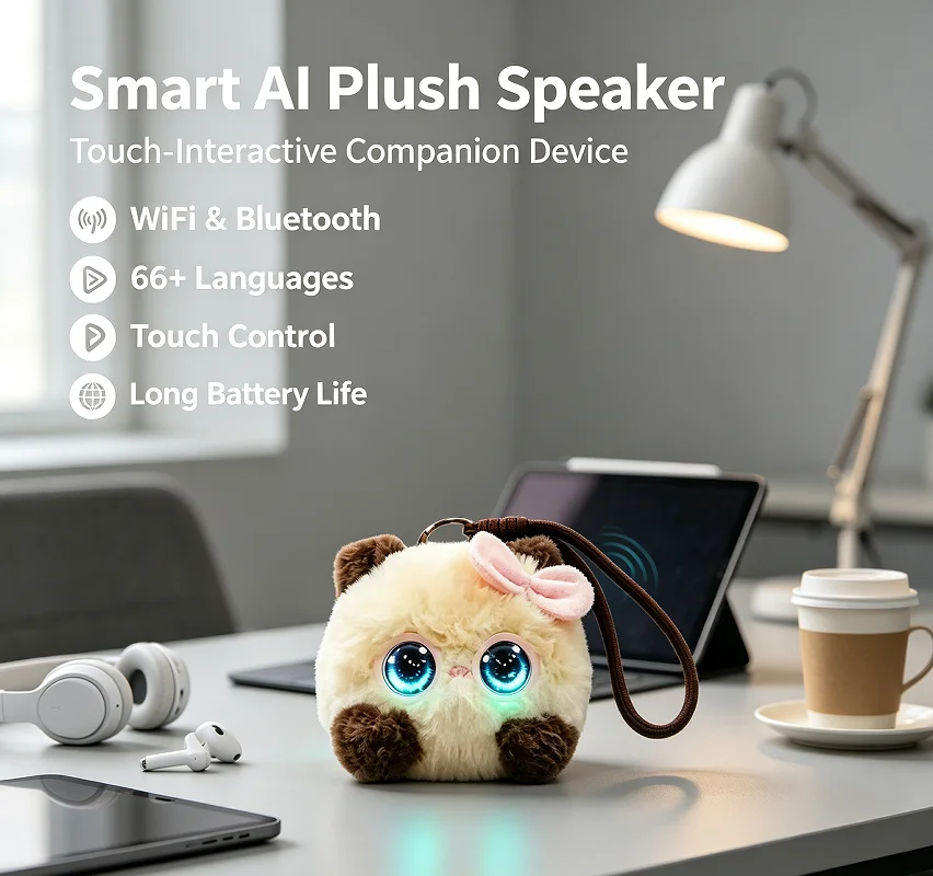 Smart AI Chat Interactive  Accessory, DUODUO MEOW Rechargeable Voice‑Control Bag Pendant, Premium Holiday Gift for Friends,