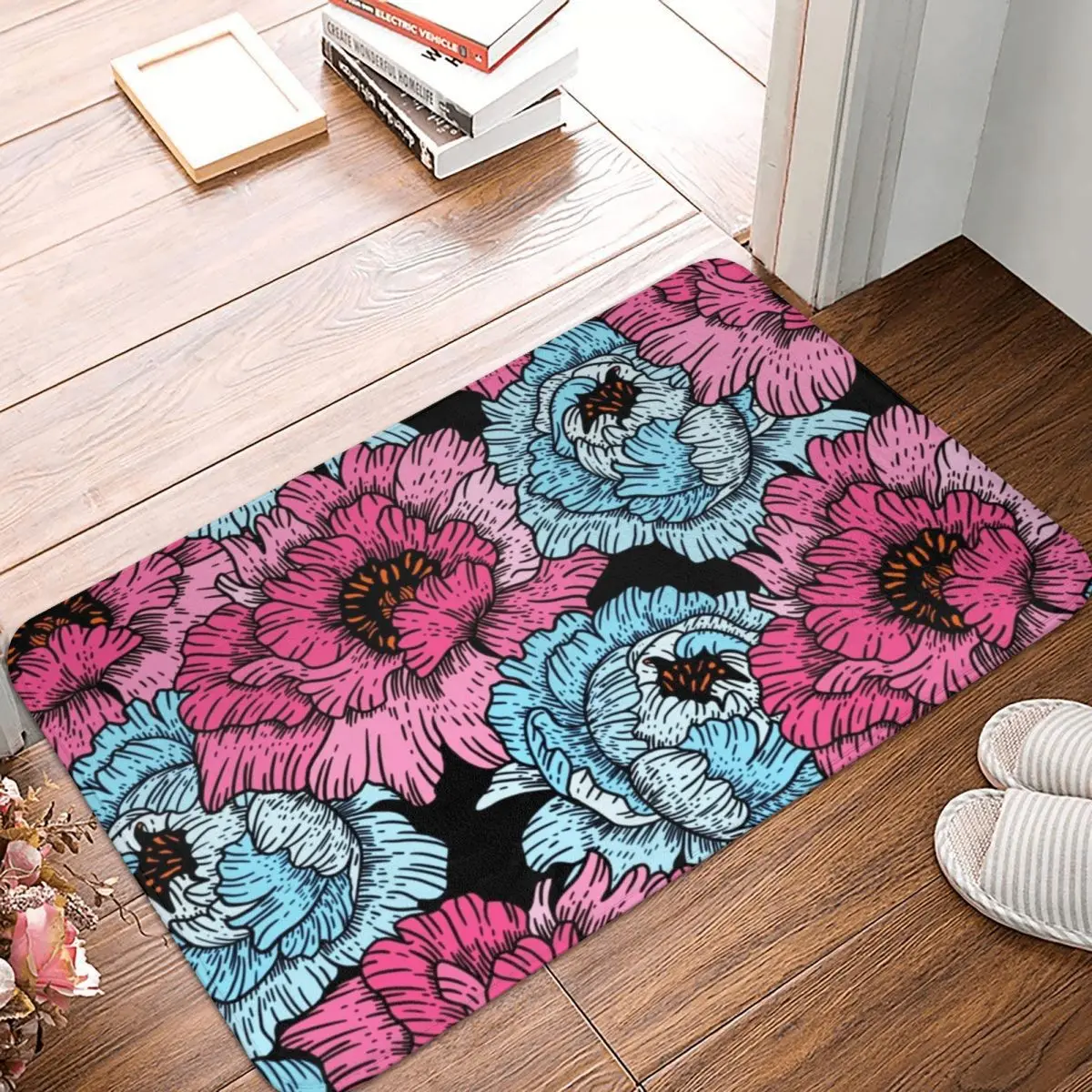 Blushing Flowers Doormat Anti-skid Super Absorbent Bath Mats Home Entrance Rugs Kitchen Living Room Bedroom Carpet Footpad