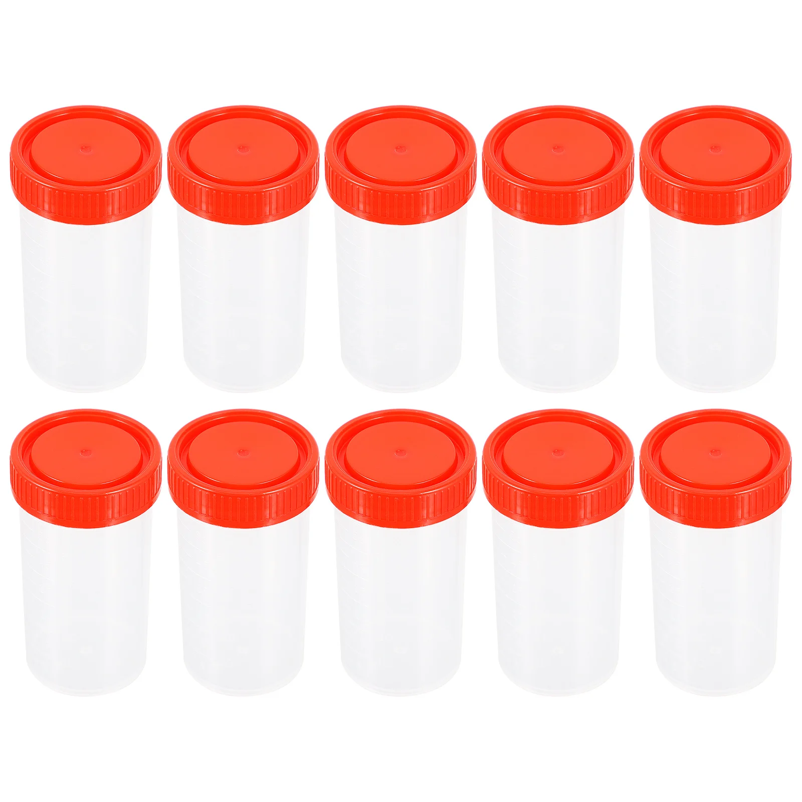 10Pcs Sampling Bottles Plastic Specimen Storage Bottles Durable Use Laboratory Medical Sample Storage Practical Transparent