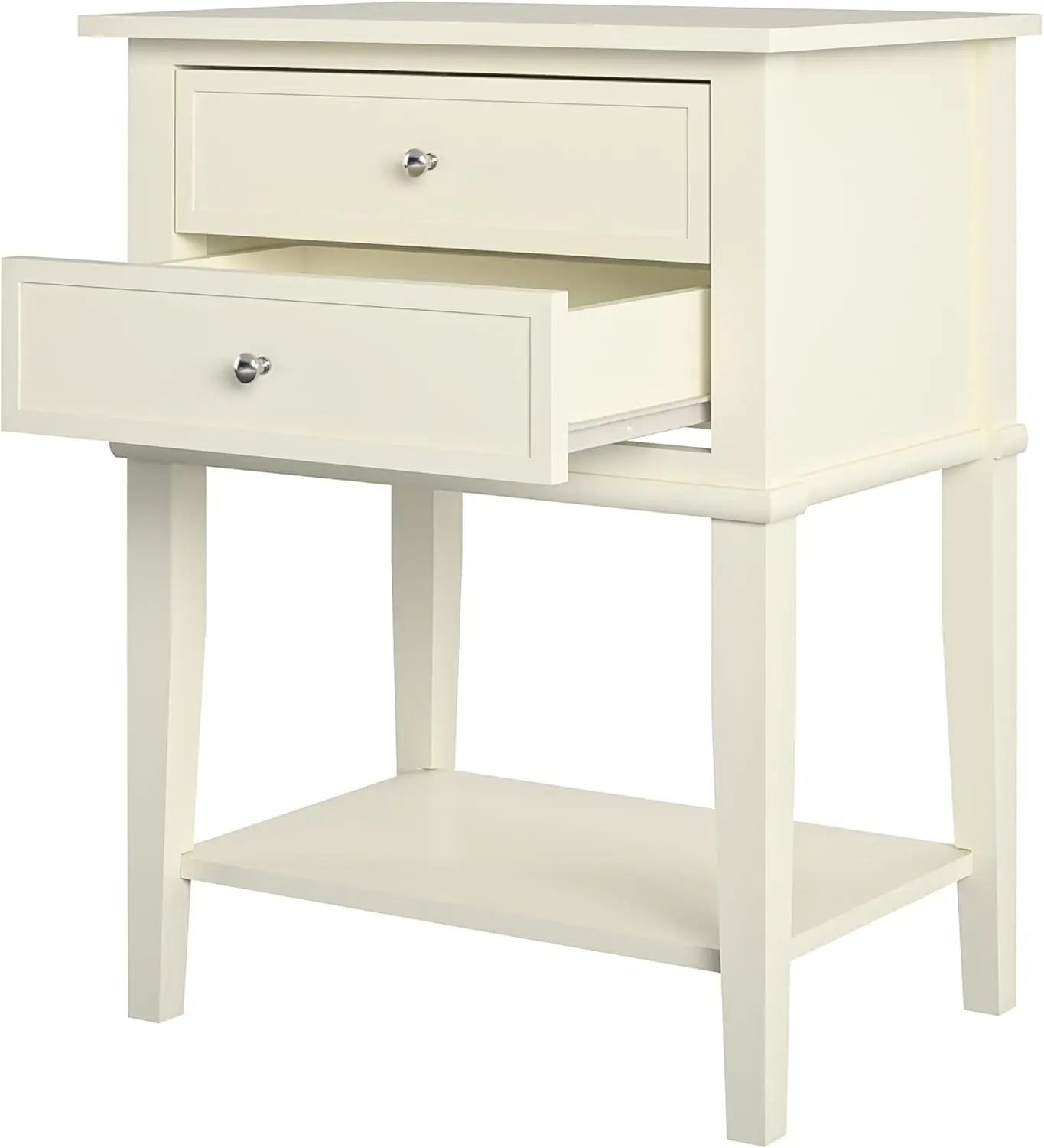 Franklin Accent Table with 2 Drawers, Soft White