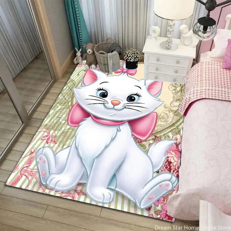 Disney Marie Cat Large Area Rug Carpets for Living Room Children\'s Bedroom Sofa Doormat Pink Floor Rugs Home Decor Anti Slip Mat