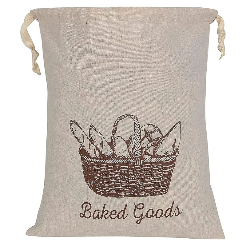 Bolsas de pan para pan casero, bolsa de lino Natural reutilizable, almacenamiento de productos reutilizables, duradero, 2 paquetes