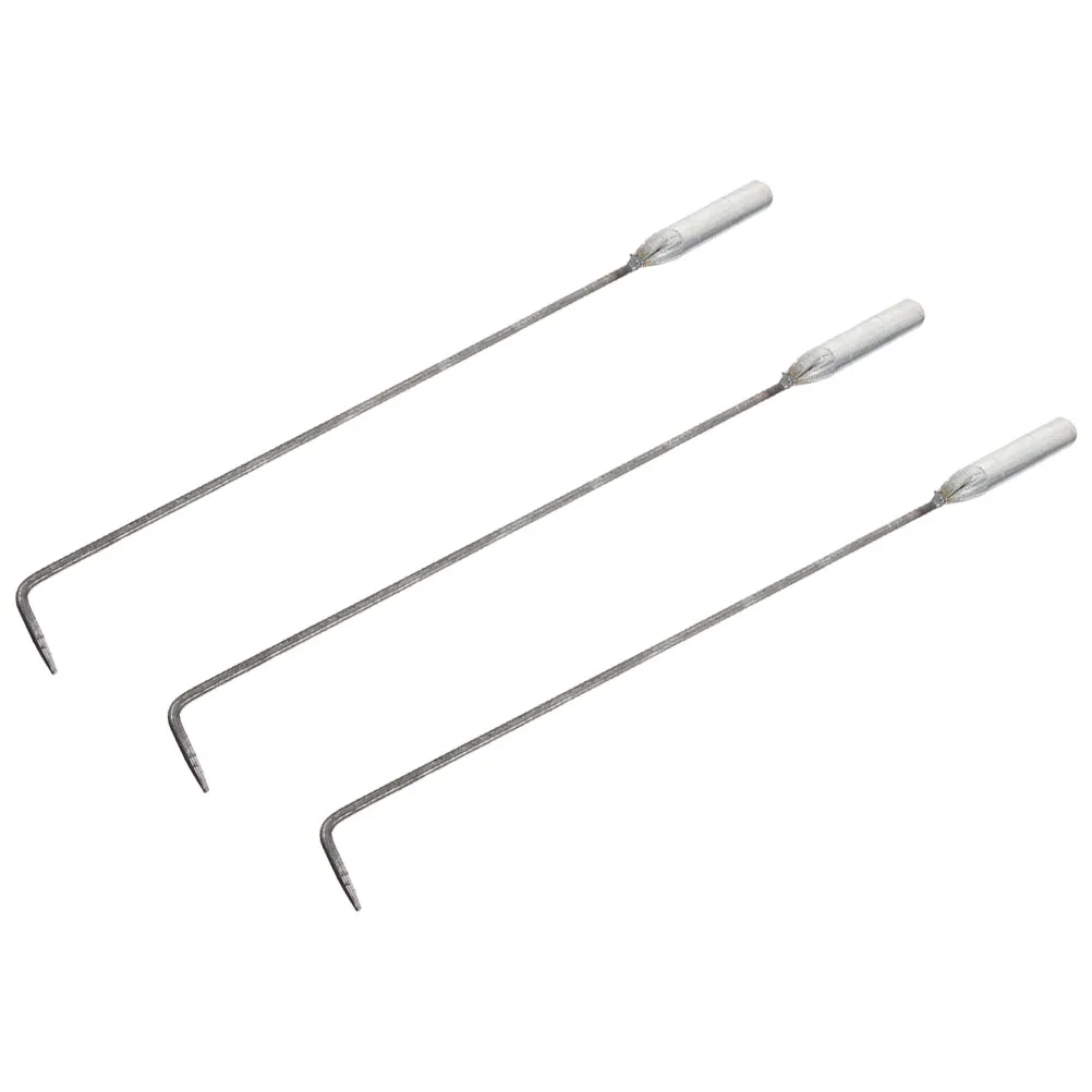 

3 Pcs Briquette Hook Fireplace Poker Durable Heat Resistant Long H BBQ Camping Home Use Fire Pit Accessories Outdoor Stove