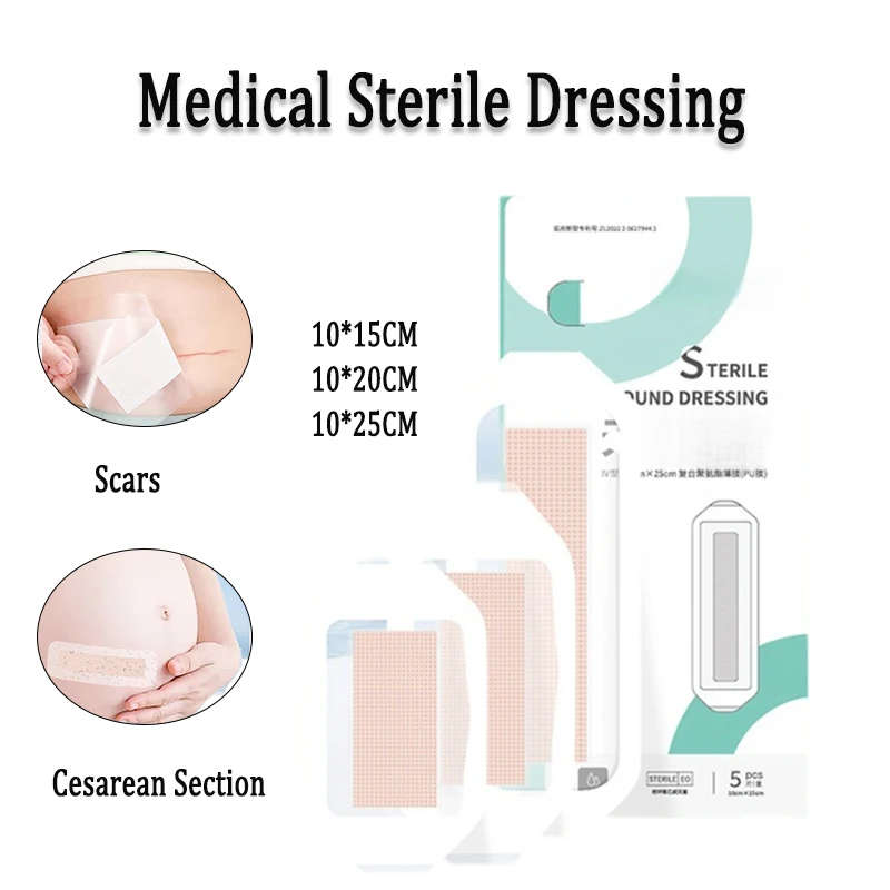 5/10Pcs Medical Sterile Wound Dressing Waterproof Patch Hypoallergenic Bandage Soft Big Band Aid