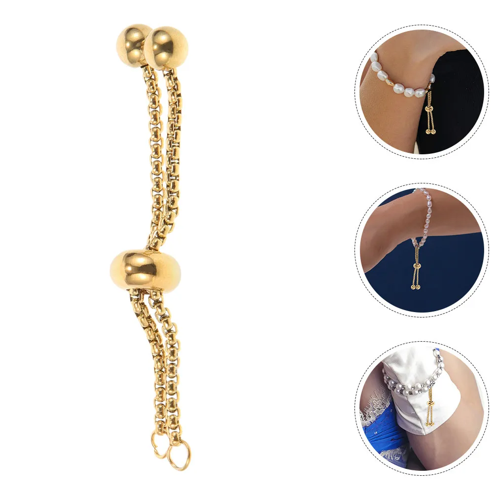 

Набор из 3 регулируемых удлинителей для браслетов из нержавеющей стали с жемчужной цепочкой, для изготовления украшений и поделок своими руками