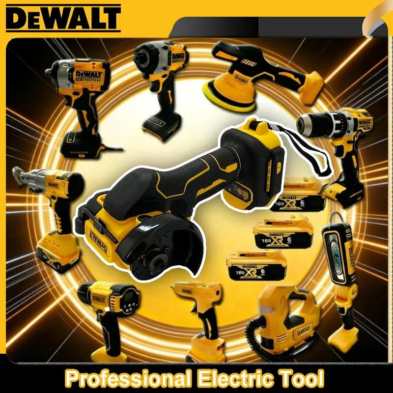 

Многофункциональные аккумуляторные инструменты DeWalt: угловая шлифмашина, резак, пистолет для герметика, насос для накачки, ударный молоток, пистолет для смазки.