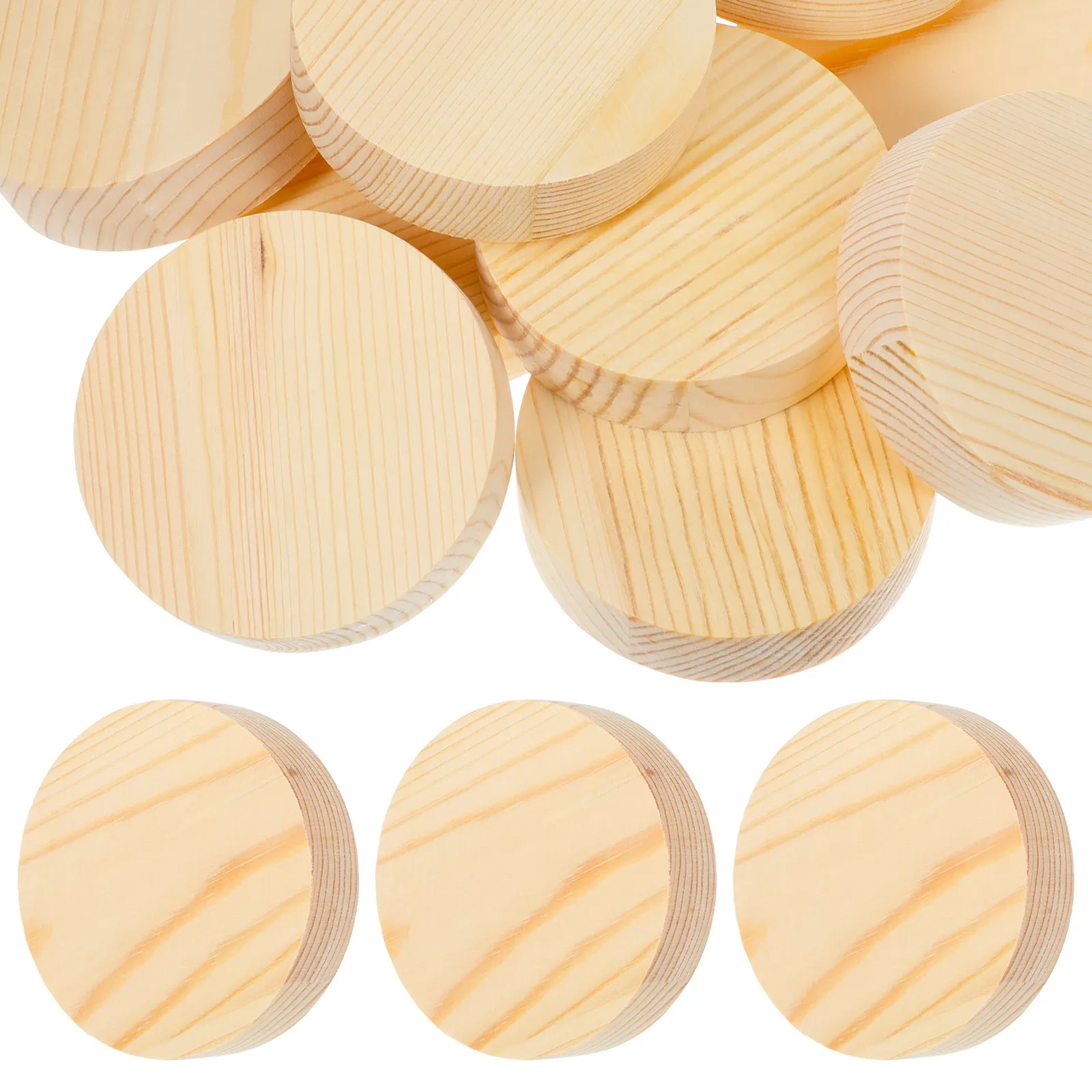 

10Pcs Wood Chips Natural Unpainted Round Wooden Slices 8x2cm DIY Hand Painting Coasters Photo Props Holiday Wedding Decorations