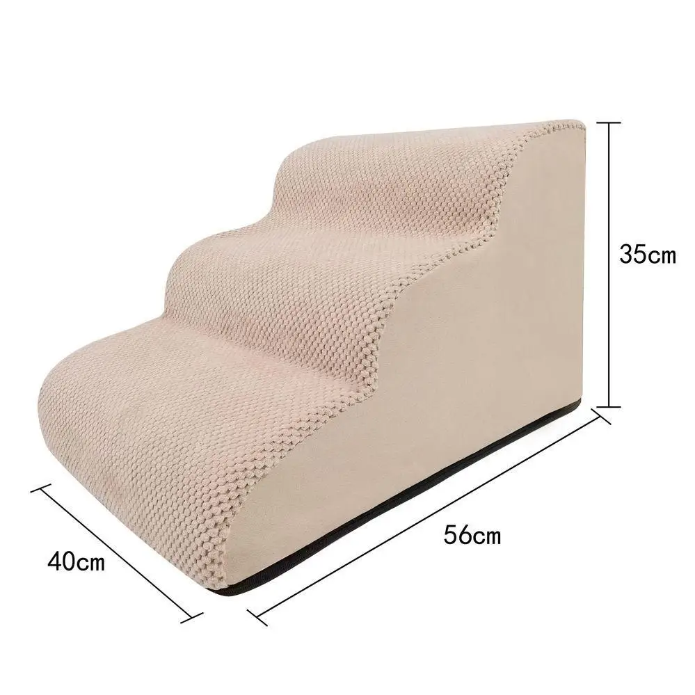

Detachable Washable Dog Stairs Grey Sponge Steps for Small Medium Breeds Teddy Couch to Bed Pet Ladder Home Use Dog Steps