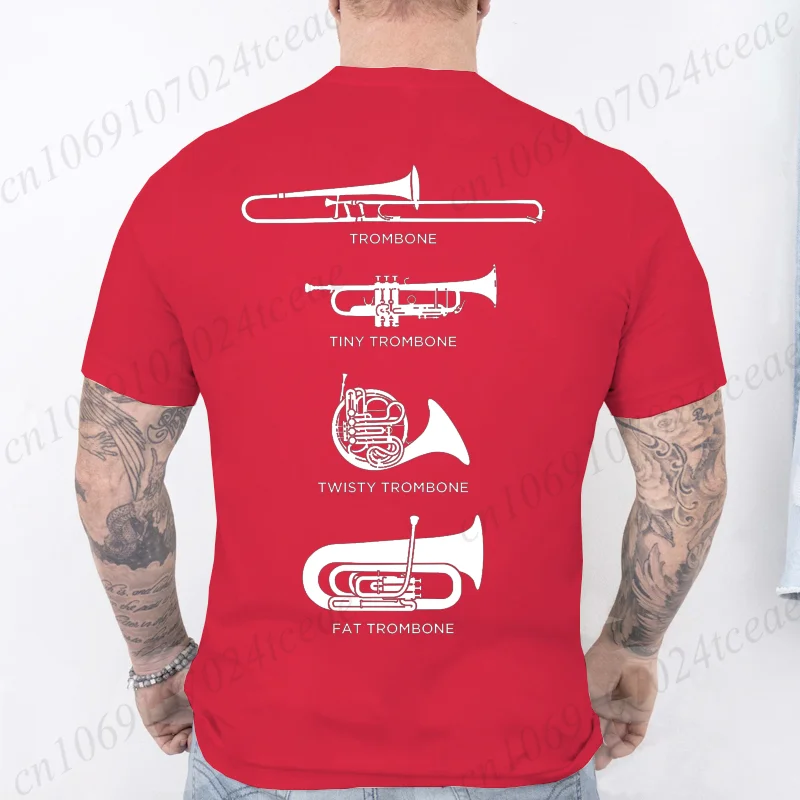 Funny Types of Trombone Shirt Men T-shirt Hip Hop Clothes Harajuku Street Tops Men Summer Fashion Camisetas Unisex Streetwear
