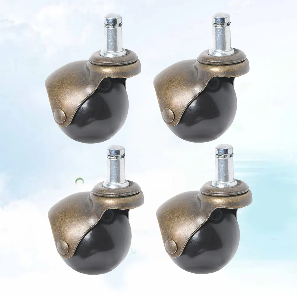 4Pcs Sofa Ball Casters Bronze 2 Inch Swivel Wheel Chair Furniture Replacement Home Office Storage Cart