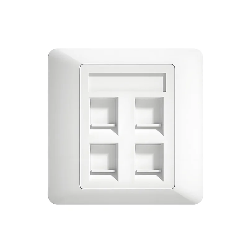 5 Pieces/lot 86x86 Type Network Wall Plate RJ45 Socket 1/2/4 Ports Faceplate Ethernet Wall Mounted for Keystone Jack Outlet