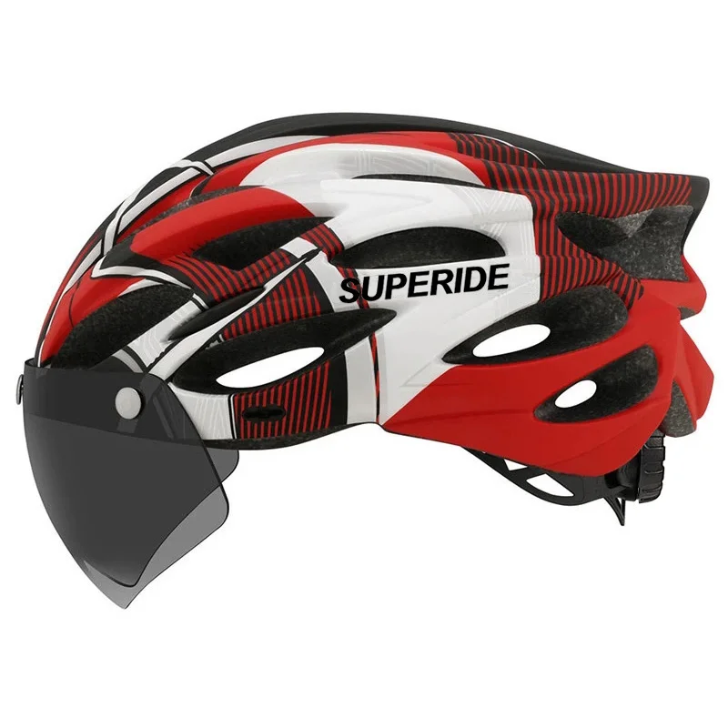 SUPERIDE Fahrradhelm für Herren und Damen, mit magnetischer Schutzbrille und Sonnenblende, Sport, ultraleicht, Rennrad, MTB, Fahrradhelm
