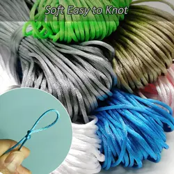 20M Rat Tail Cord Chinese Knot Line Macrame Rattail Silk Satin Cord Nylon Cord DIY String Necklace Bracelet Beading Jewelry2.5mm