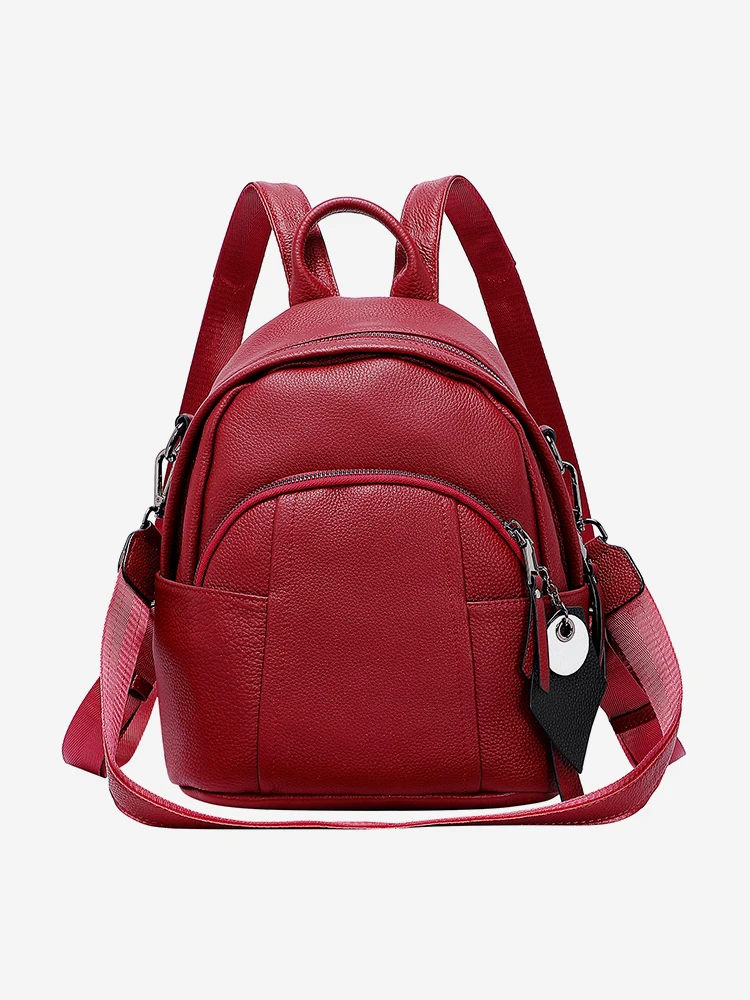 

DOLEESUNE Genuine Leather Women Backpack Female Rucksack Convertible Shoulder Bags Preppy Style Small School Travel Bag Ladies