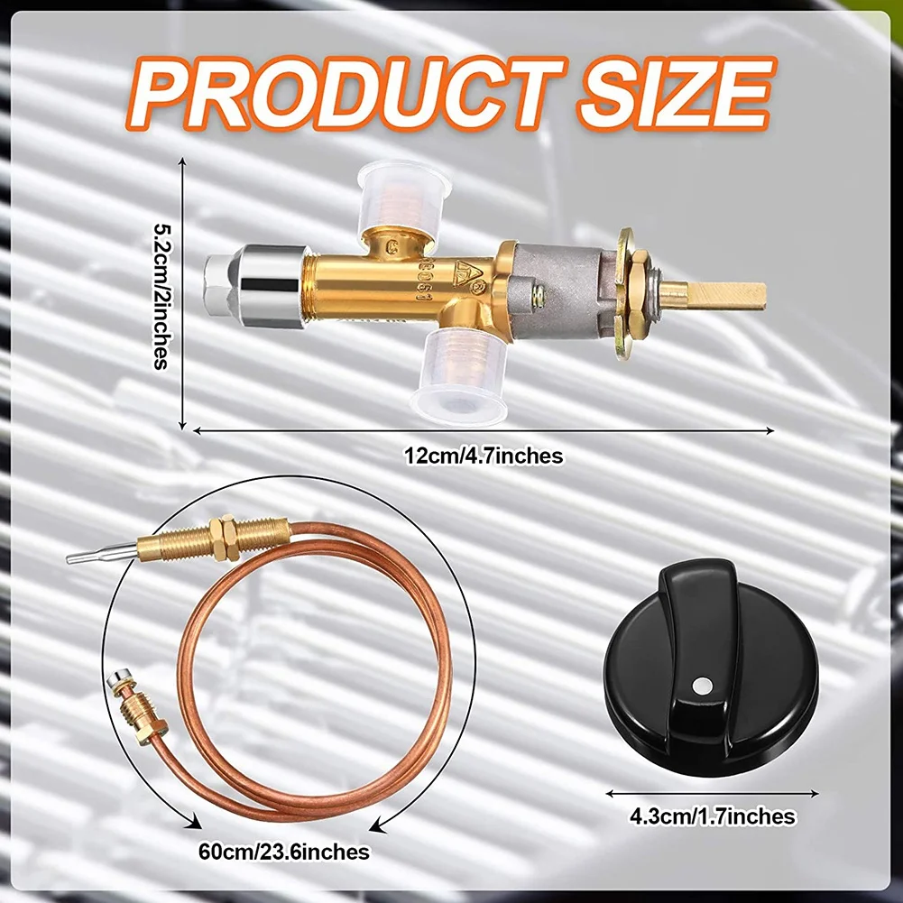 Kit de válvula de Control de seguridad de fallo de chimenea LPG de Gas de baja presión, reemplazo de termopar de calentador de Gas 5/8-18UNF