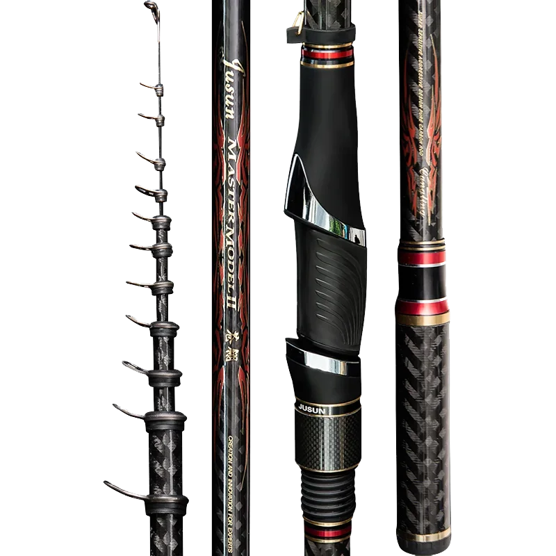 High Carbon Fiber Telescopic Ultralight Reef Rock Fishing Rod 5m5.3m Carp Pole Blackbird Soft Sea Lake Fishing Rods Power L M H