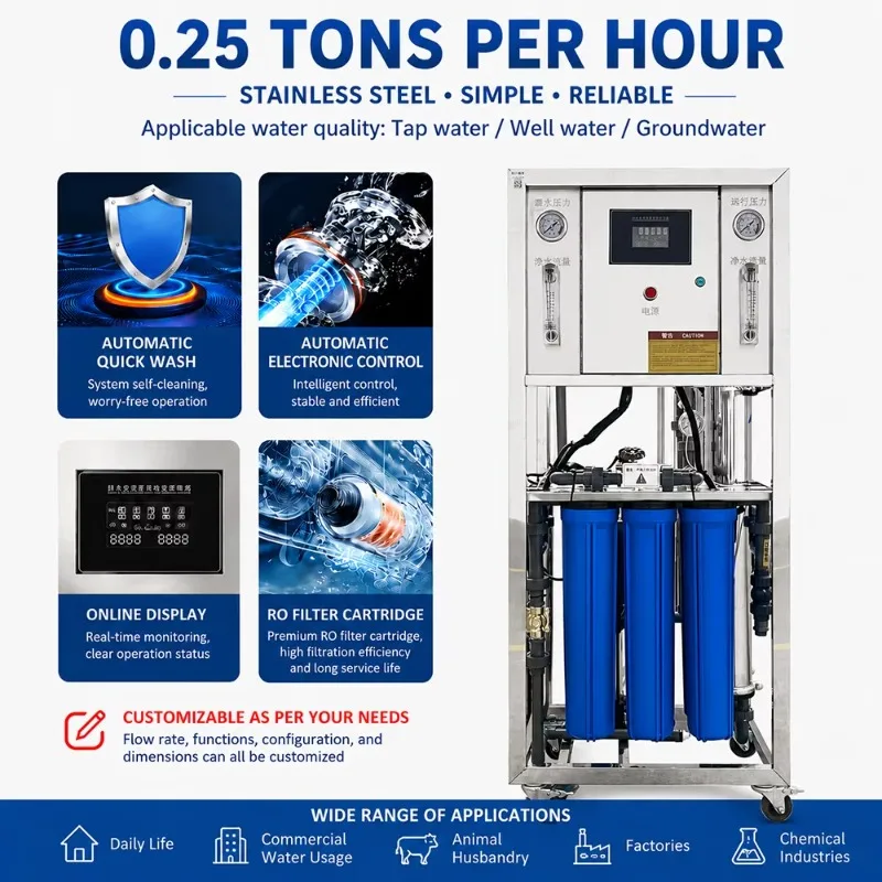 Small Factory Drinking Water Treatment Equipment Well Water Reverse Osmosis Machinery RO Filter Mineral Water