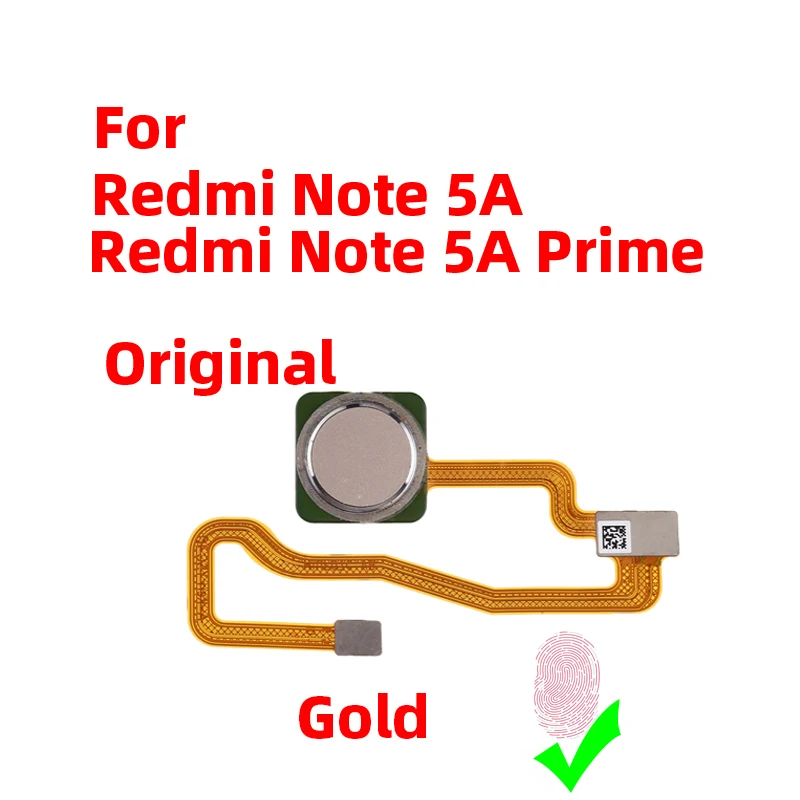 Original For Xiaomi redmi Note 5A Fingerprint Sensor Home Return Key Menu Power Button Flex Ribbon Cable